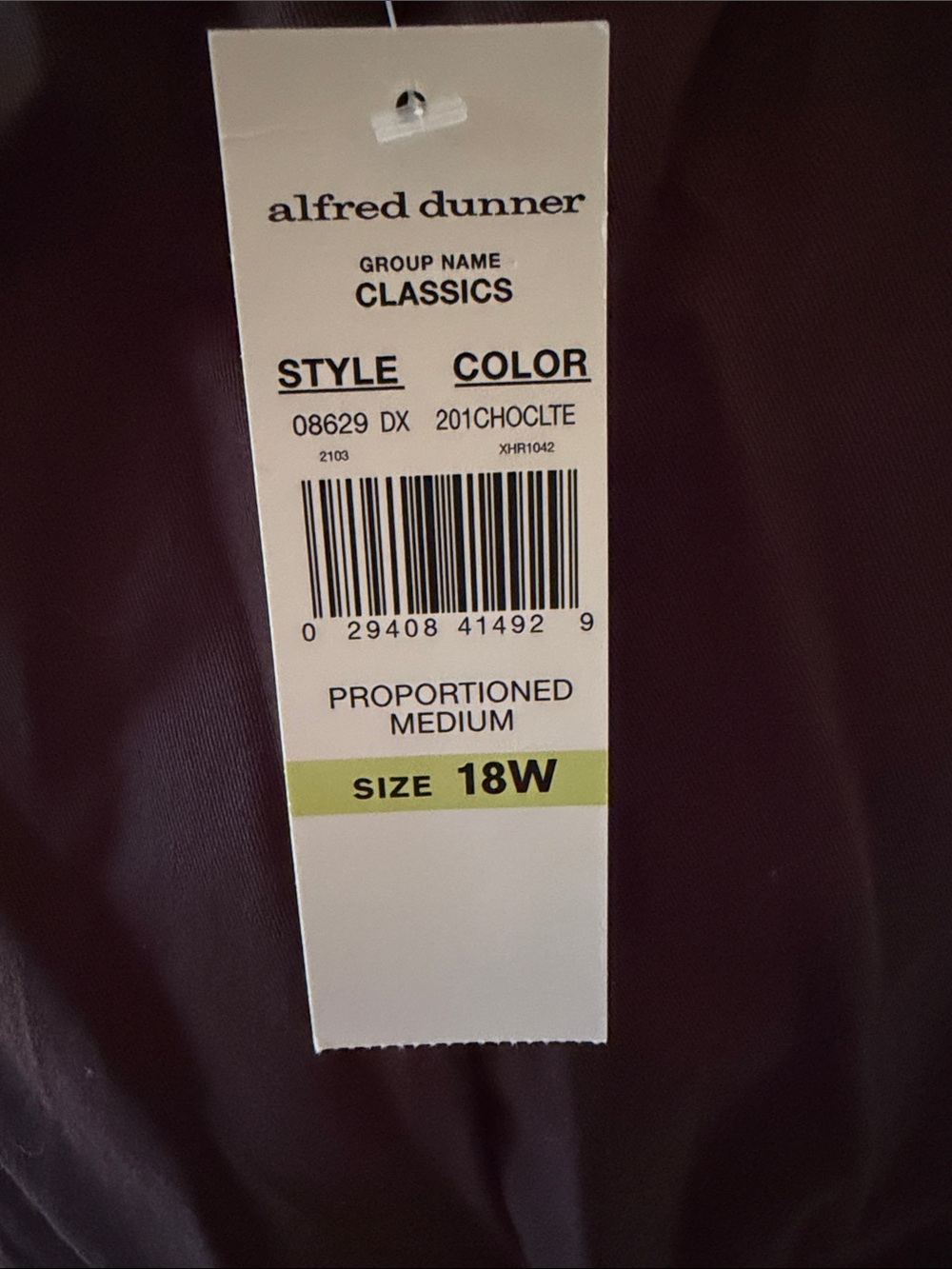 NWT! Alfred Dunner Brown Elastic Waist Pull-on Pant CHOCOLATE - Picture 3 of 7